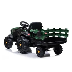 Duży Traktor Na Akumulator Z Przyczepą Pojazd Dla Dzieci Pilot Skóra Eva MP3