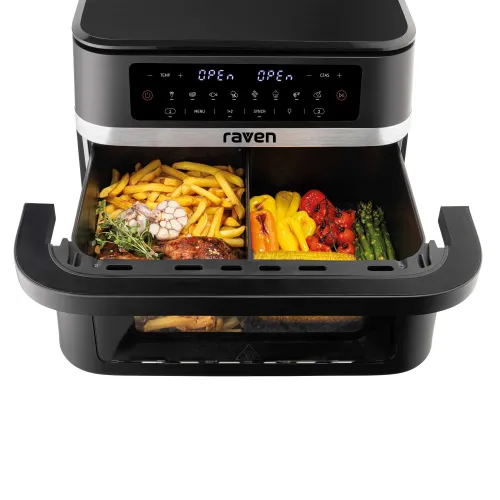 Air fryer Raven EFN013 Frytownica niskotłuszczowa 2950W 11,5l Jedna duża komora lub dwie regulowane