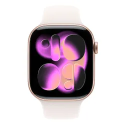 Apple Watch 11 GPS 42mm koperta z aluminium (różowe złoto) + pasek sportowy rozmiar M/L (łagodny róż)