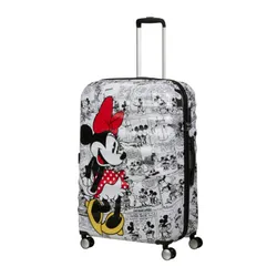 Walizka duża American Tourister Wavebreaker Disney - Minnie comics white