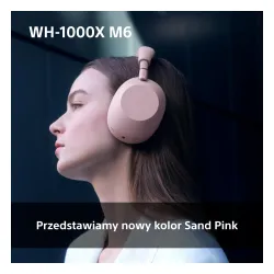 Słuchawki bezprzewodowe Sony WH-1000XM6 ANC Nauszne Bluetooth 5.3 Różowy