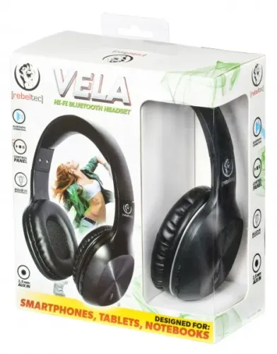 Słuchawki bezprzewodowe Rebeltec Vela Nauszne Bluetooth 5.0 Czarny