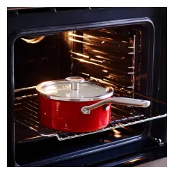 KITCHENAID Steel Core Enamel 2,4 l czerwony - rondel emaliowany z pokrywką