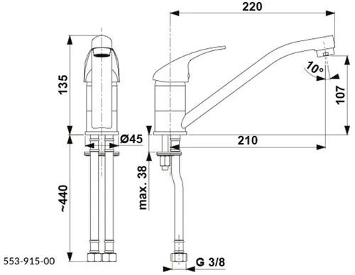 Bateria KFA ARMATURA Baryt 553-915-00 Chrom