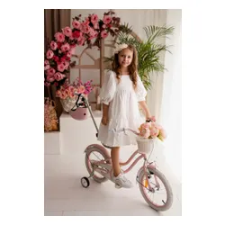 Rower dziecięcy SUN BABY Heart Bike Silver Moon 14 cali dla dziewczynki Różowy