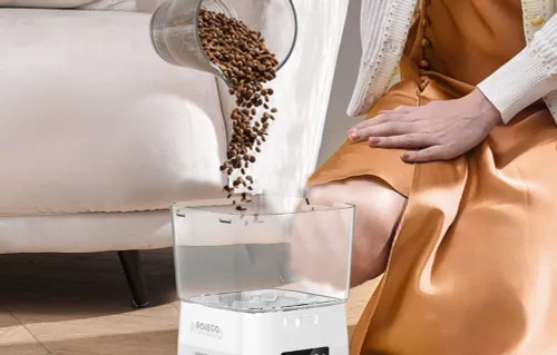Dozownik karmy ROJECO 2L Button Version Automatic Smart Pet Feeder Biały