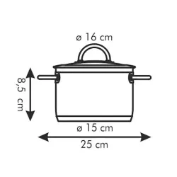 TESCOMA Vision niski 1,5 l - garnek ze stali nierdzewnej z pokrywką
