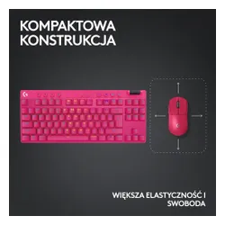 Klawiatura mechaniczna Logitech G Pro X TKL Lightspeed Tactile - GX Brown - różowy