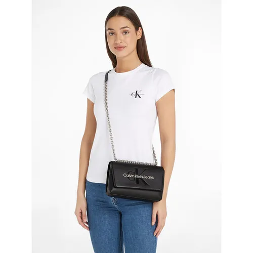 Geantă Calvin Klein Jeans sculptată EW clapă Conv25 Mono K60k607198 negru cu trandafir 01f