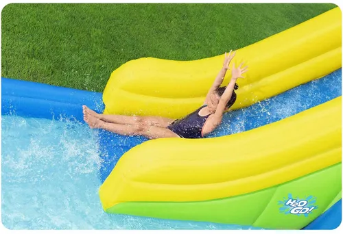 Dmuchany plac zabaw Bestway XXL dla dzieci zjeżdżalnia 435x286x267 cm