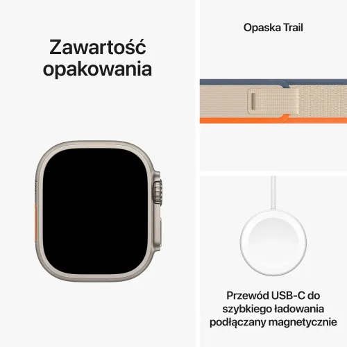 Smartwatch Apple Watch Ultra 2 GPS + сотовый титановый чехол 49 мм браслет Trail оранжевый / бежевый S / M