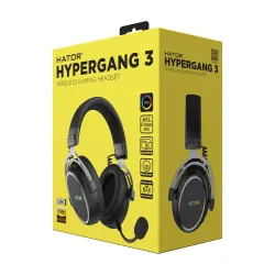 Słuchawki bezprzewodowe z mikrofonem Hator Hypergang 3 Wireless ESH55 ANC Nauszne Czarny