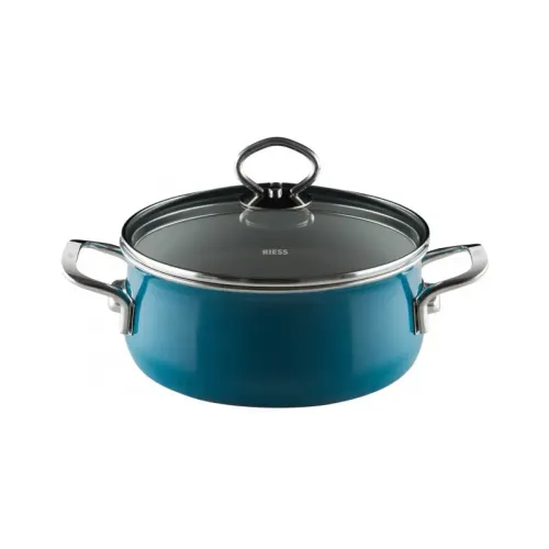 RIESS Nouvelle Aquamarin 4 l morski - garnek emaliowany z pokrywą