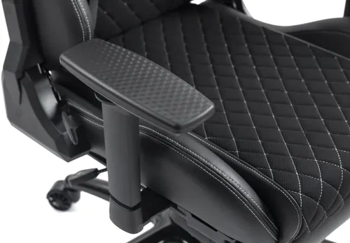 Fotel GAMVIS Phantom Large Czarny (białe elementy) + podnóżek