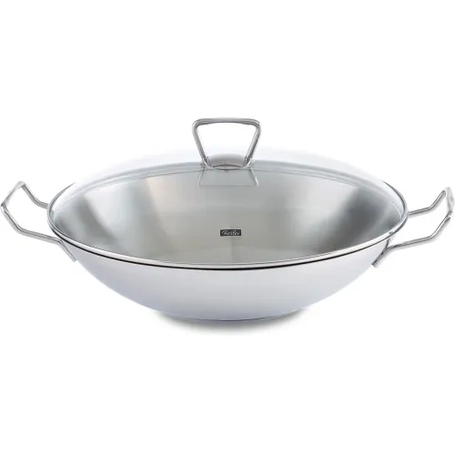 FISSLER Kunming 36 cm - patelnia / wok ze stali nierdzewnej z pokrywką