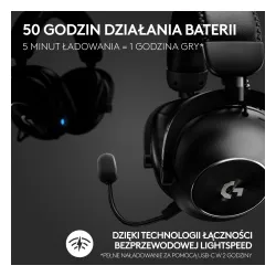 Słuchawki bezprzewodowe z mikrofonem Logitech G Pro X2 Lightspeed Nauszne Czarny + Stojak
