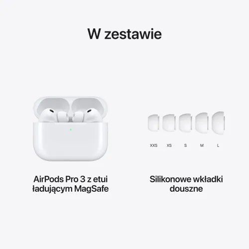 Apple AirPods Pro 3 generacji z etui MagSafe USB/C Dokanałowe Bluetooth Biały
