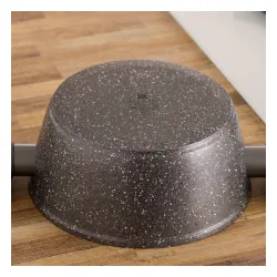 Garnek aluminiowy z pokrywką VALDINOX ROCK SZARY 1,8 l