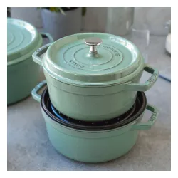 STAUB La Cocotte 6,7 l miętowy - garnek żeliwny z pokrywką