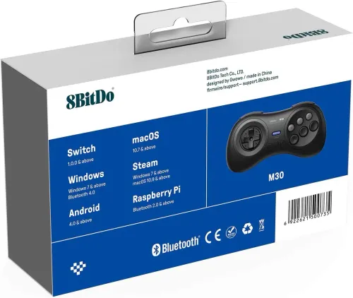 Pad 8BitDo M30 Bluetooth Wireless do PC, Nintendo Switch, Android Bezprzewodowy Czarny