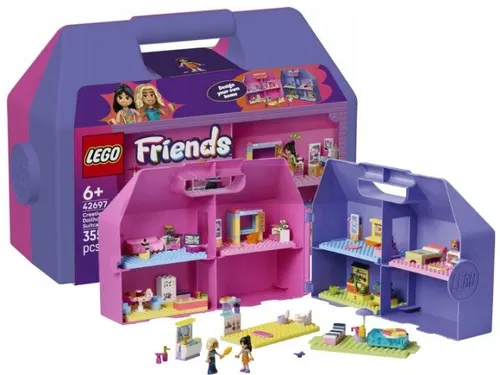 LEGO FRIENDS 42697 Kreatywna walizka z domkiem dla lalek, zestaw klocków 6+