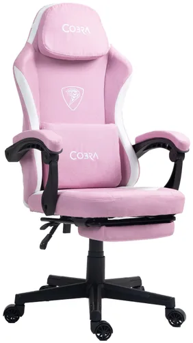 Fotel COBRA Player 5.0 CRF54PK Różowy + podnóżek