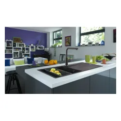 Bateria Franke Urban 2.0 L pull-out Onyx Mosiądz