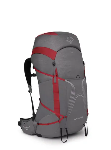 Plecak trekkingowy damski Osprey Eja Pro 55 - dale grey/poinsettia red