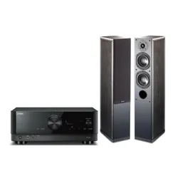 Zestaw stereo Yamaha MusicCast RX-V4A, Indiana Line Nota 550 X (czarny dąb)