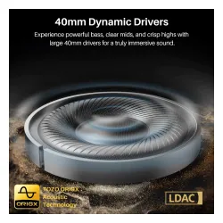 Słuchawki bezprzewodowe Tozo H20 Nauszne Bluetooth 6.0 Funkcje AI Czarny