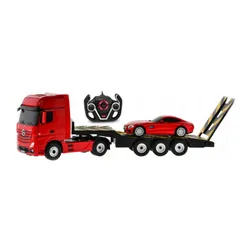 Zdalnie sterowany samochód COIL auto RC pilot duży zestaw 2 auta Mercedes Actros z lawetą 1:24 RTR czerwony