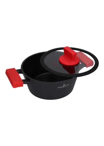 ZWIEGER Obsidian 2 l czarny - garnek aluminiowy z pokrywką