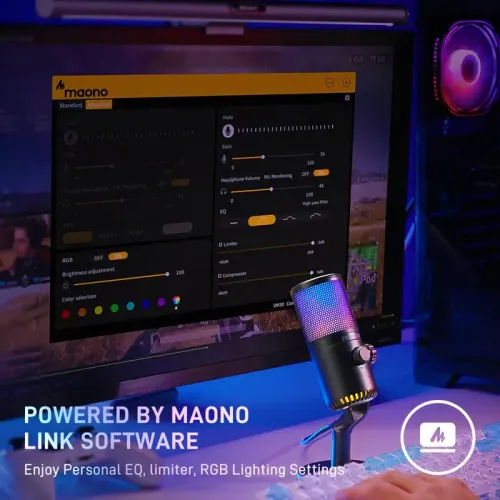 Mikrofon Maono DM30RGB Przewodowy Pojemnościowy Biały