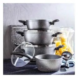 Garnek aluminiowy z pokrywką FLORINA LAVA GRAFITOWY 4,5 l