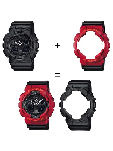 Casio Zegarek SET GA-100-1A1ER + BEZEL 10441433 + PASEK 10347688