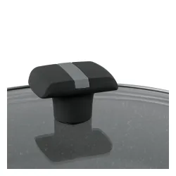Patelnia na indukcję marmurowa z pokrywką krótkie uchwyty Starke Pro Musse Grey 28 cm