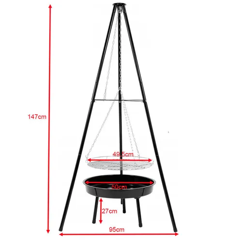 Grill węglowy VELACO VL08-BLACK Czarny