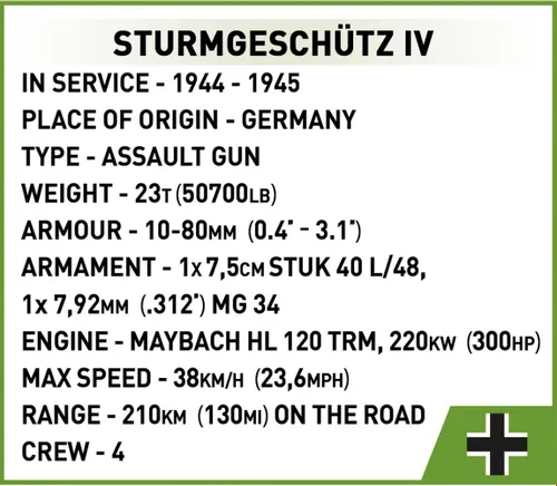 Cobi Klocki Klocki Sturmgeschutz IV Sd.Kfz. 167