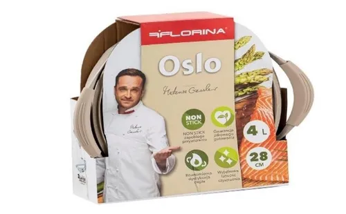 Garnek aluminiowy FLORINA Oslo 28CM 4L Kremowy
