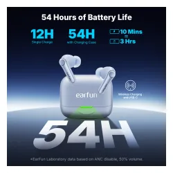 Słuchawki bezprzewodowe Earfun Air Pro 4+ ANC Dokanałowe Bluetooth 6.0 Funkcje AI Niebieski