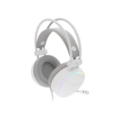 Słuchawki przewodowe z mikrofonem Genesis Neon 613 G2 RGB Nauszne Biały