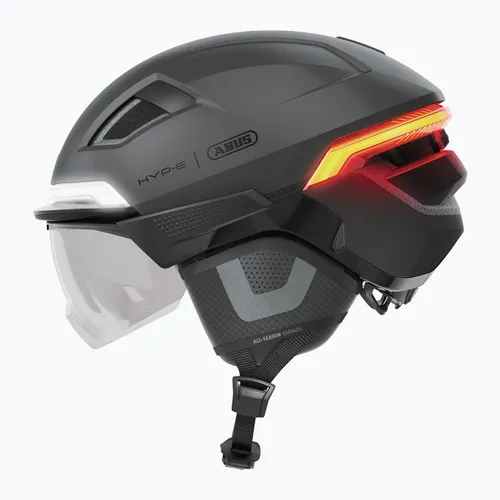 Kask rowerowy z kierunkowskazami ABUS Hyp-e Ace volcano titan
