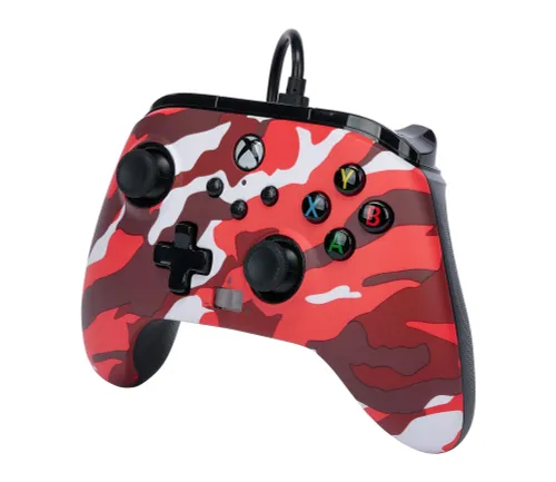 Pad PowerA Enhanced Red Camo do Xbox Series X/S, Xbox One, PC Przewodowy