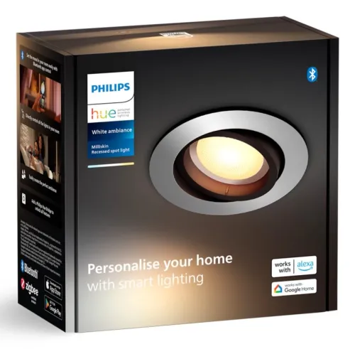 Oświetlenie punktowe Philips Hue White Ambiance Milliskin 1szt. Srebrny