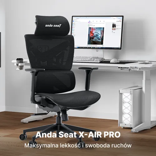 Fotel Anda Seat X-Air Pro XL Gamingowy do 120kg Tkanina Czarny