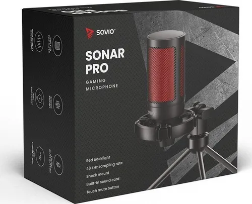 Savio SAVİO oyun Mikrofonu, SONAR PRO 01 ışıklı tripod, USB, darbeye dayanıklı sepet