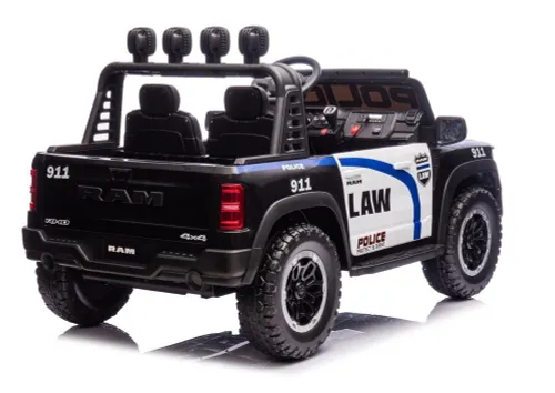 Auto Na Akumulator Dla Dzieci Dodge Ram Policja Zb629-F 4X4 LED Eva Skóra
