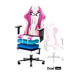 Fotel Diablo Chairs X-Player 2.0 Normal Size Gamingowy do 150kg Skóra ECO Tkanina Marshmallow pink