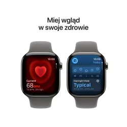 Apple Watch Series 11 GPS + Cellular 46mm Tytan Naturalny Pasek sportowy Górska szarość M/L