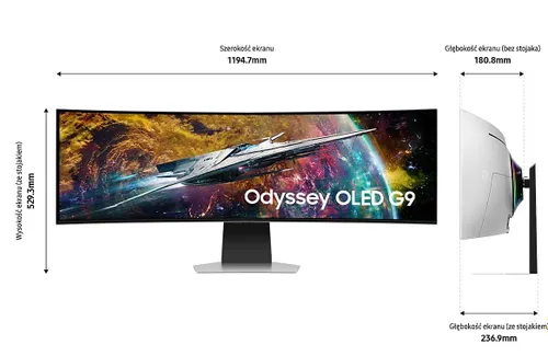 Monitor Samsung Odyssey OLED G9 S49CG950SU 49" 5K OLED 240Hz 0,03ms Zakrzywiony Gamingowy